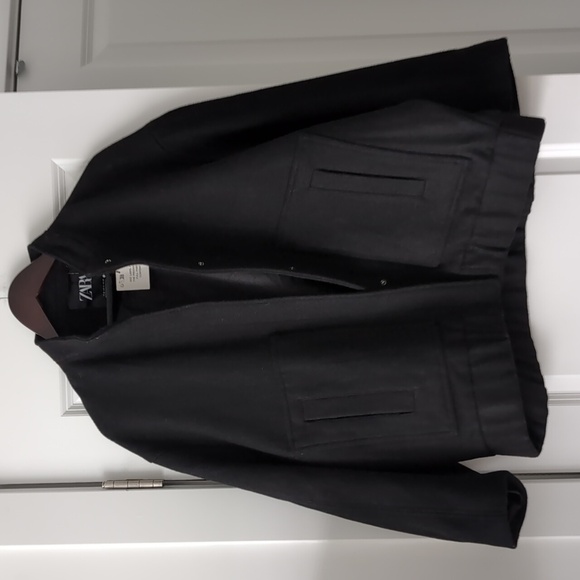 NWT Zara Wool Blend Oversized Bomber Jacket - Picture 4 of 11